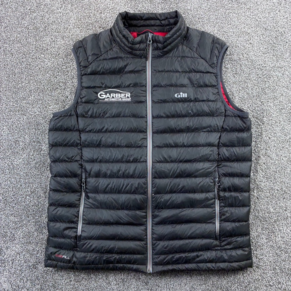 Gill Hydrophobe Puffer Vest Mens 2XL Black 650 Hydrophobic Down Fill Zip Logo